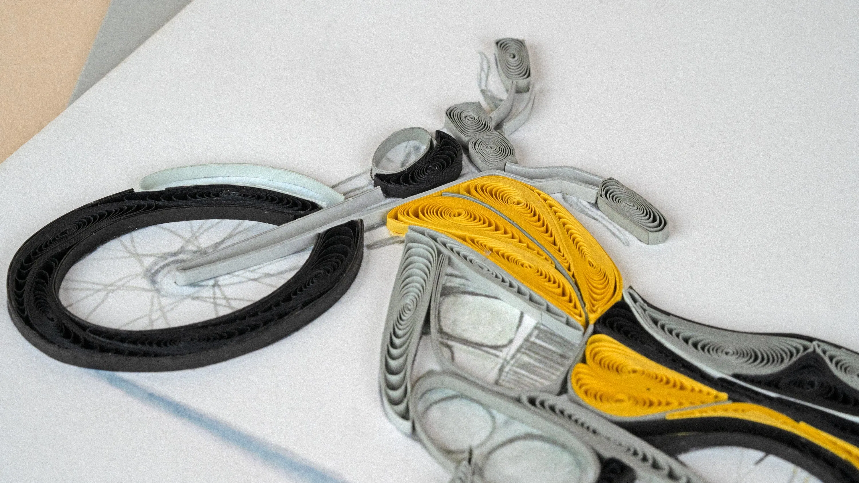 Quilled Classic Motorcycle Greeting Card