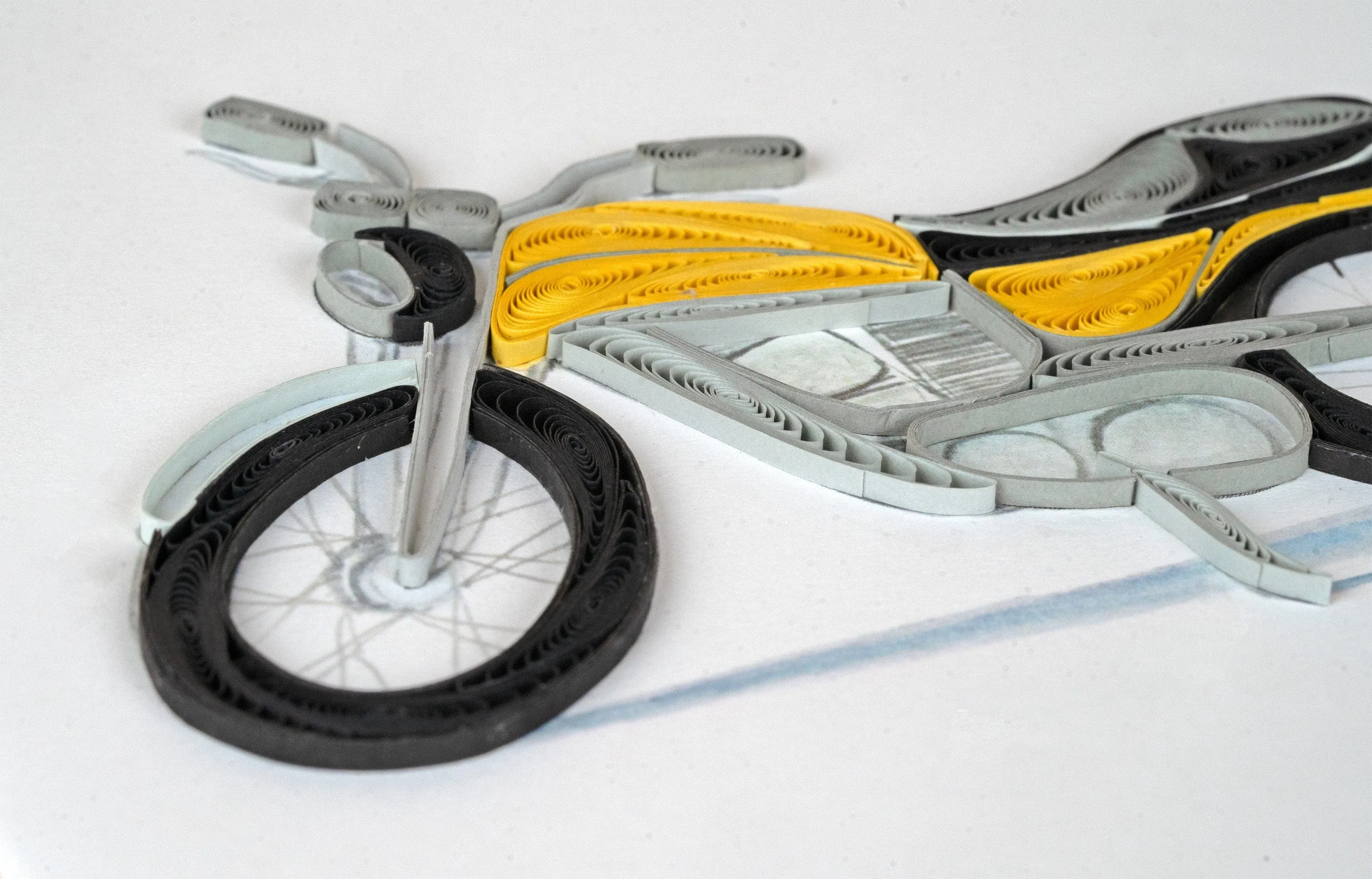 Quilled Classic Motorcycle Greeting Card