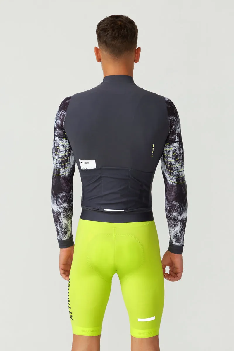 Race Long Sleeved Jersey Erosion Asphalt/Lime