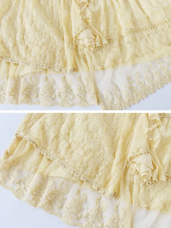 ruffled lace sleeveless top