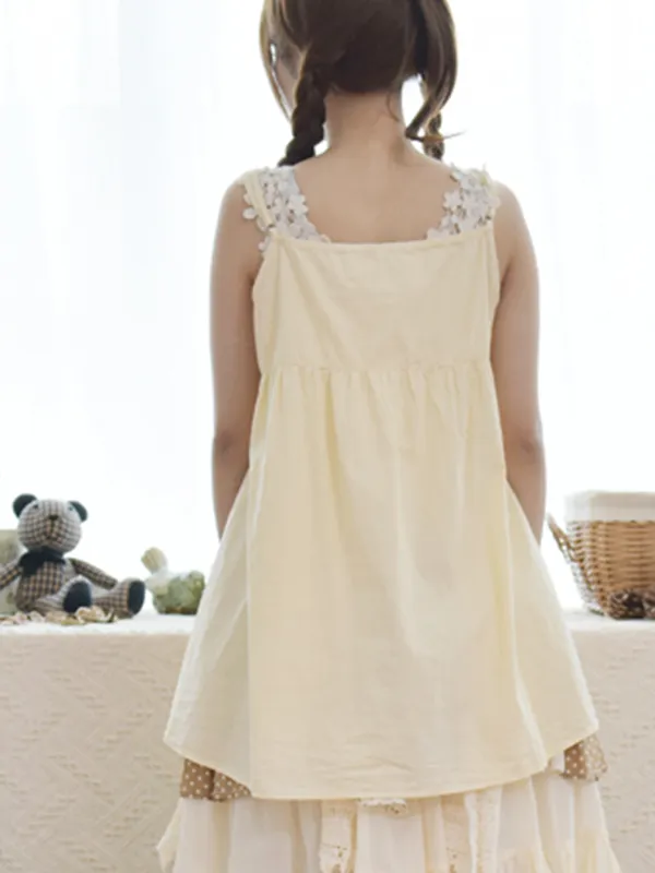 ruffled lace sleeveless top