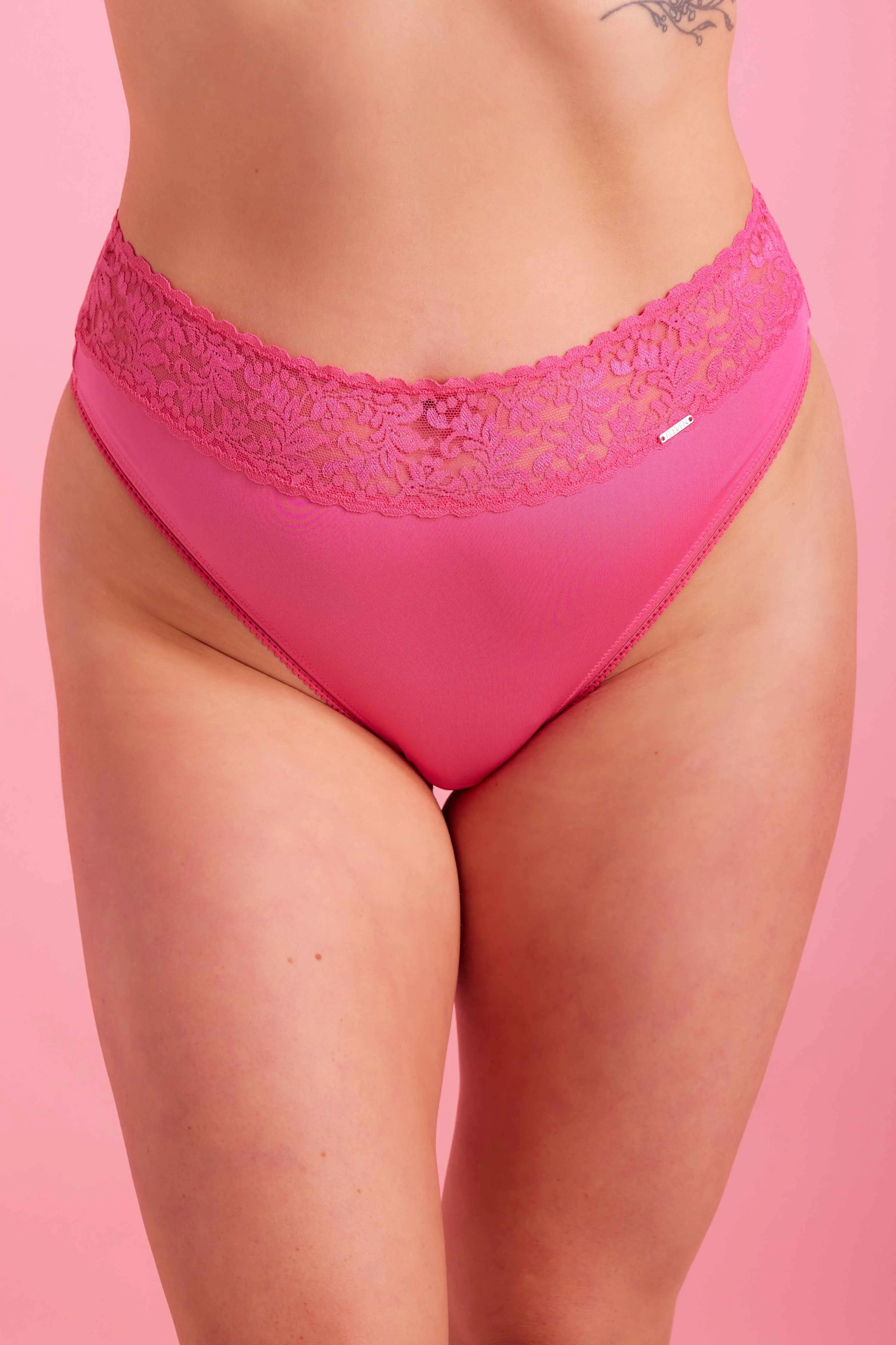 Sabrina Microfibre High Waist G String Pink