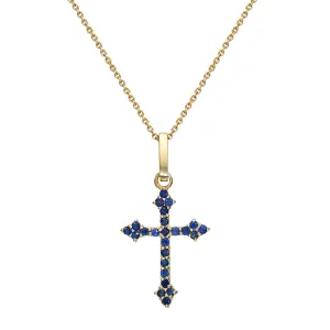 Sapphire Baby Gothic Cross Pendant