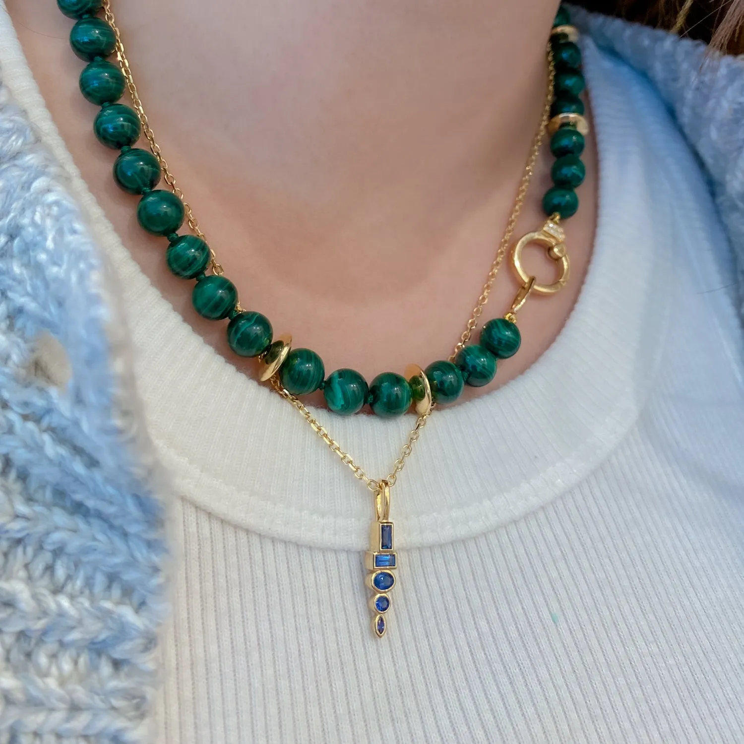 Sapphire Monroe Totem Pendant Necklace