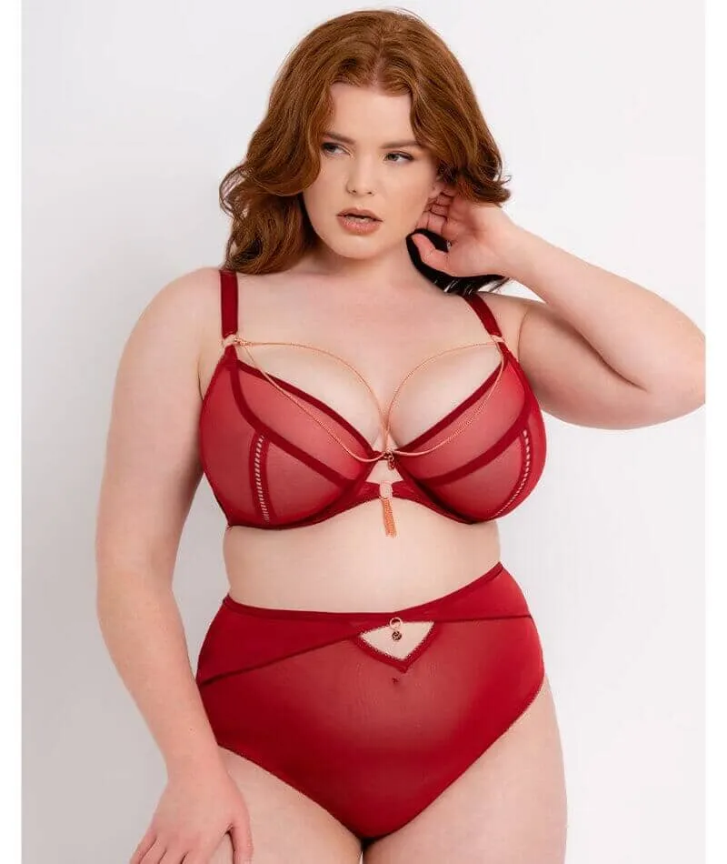 Scantilly Unchained Plunge Bra - Deep Red