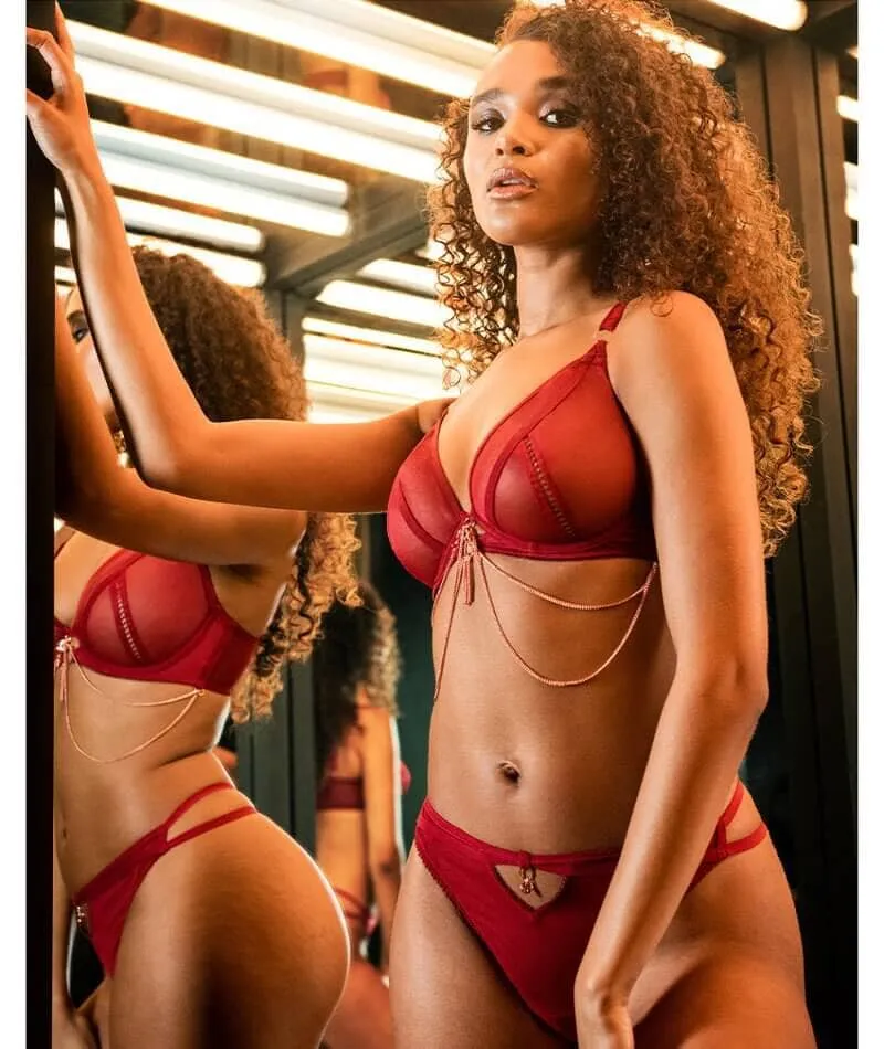 Scantilly Unchained Plunge Bra - Deep Red