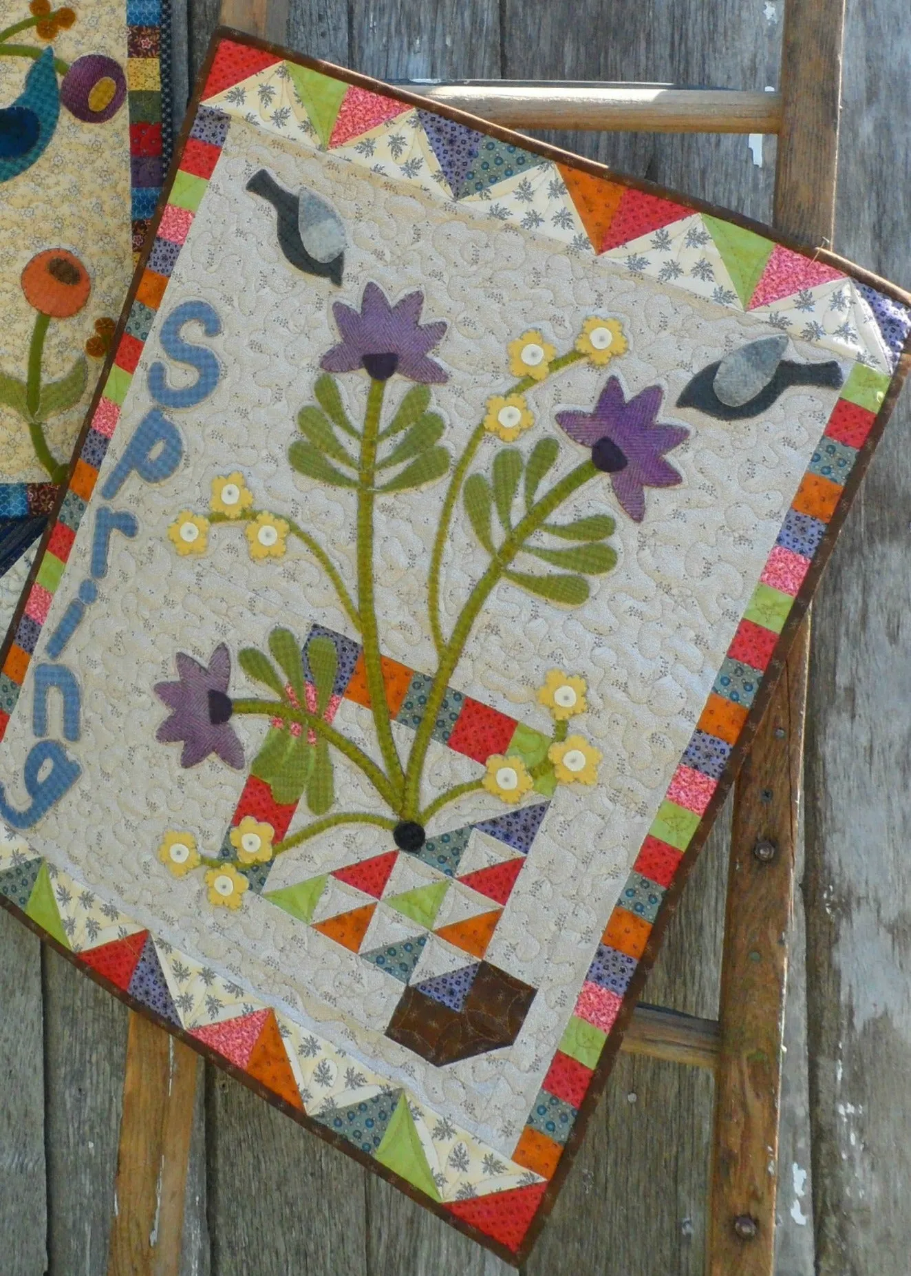 Season's Blessings Wool Applique Quilt Pattern - PDF
