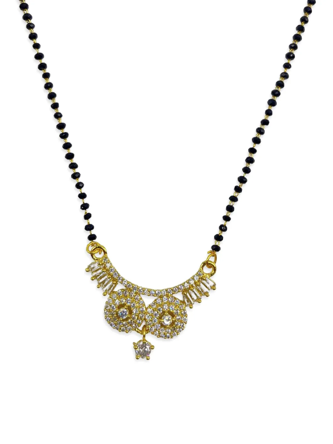 Short Mangalsutra Designs fancy gold diamond mangalsutra vati Pendant Crystal black beads chain