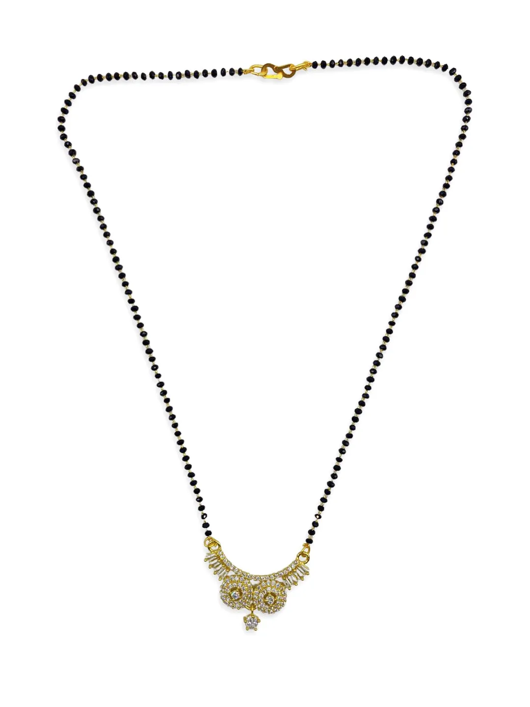 Short Mangalsutra Designs fancy gold diamond mangalsutra vati Pendant Crystal black beads chain