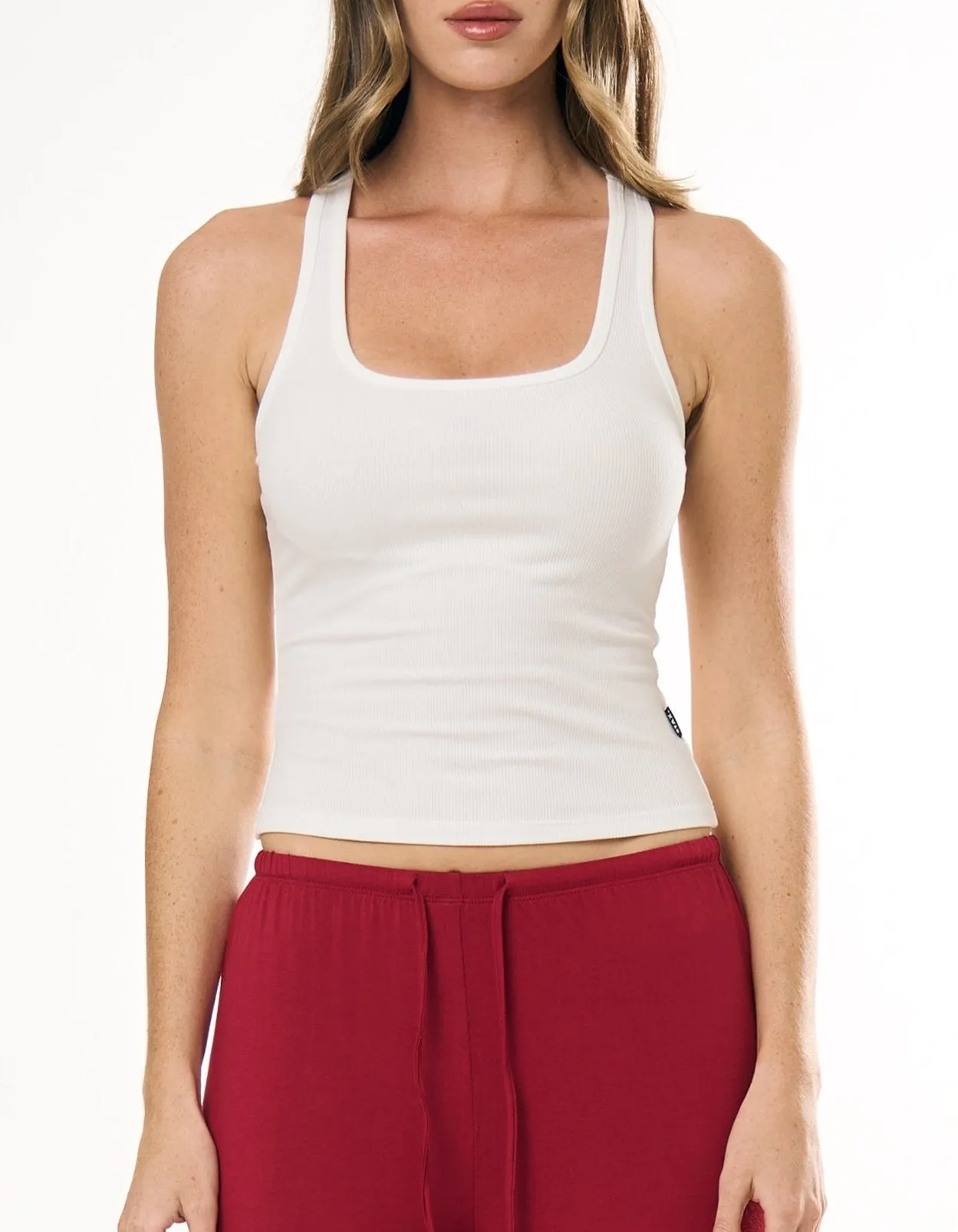 Sleep Ribbed Tank - White
