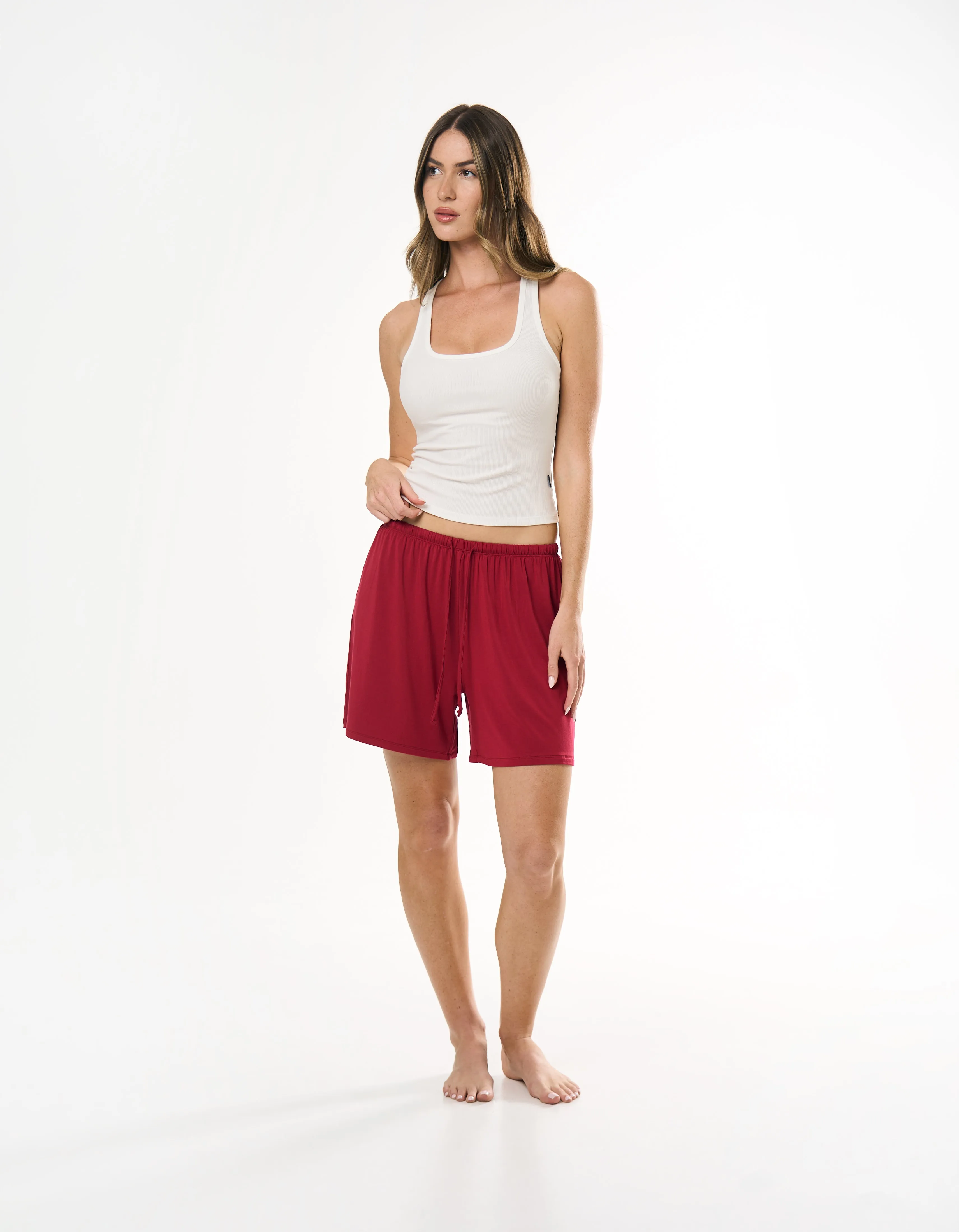 Sleep Ribbed Tank - White