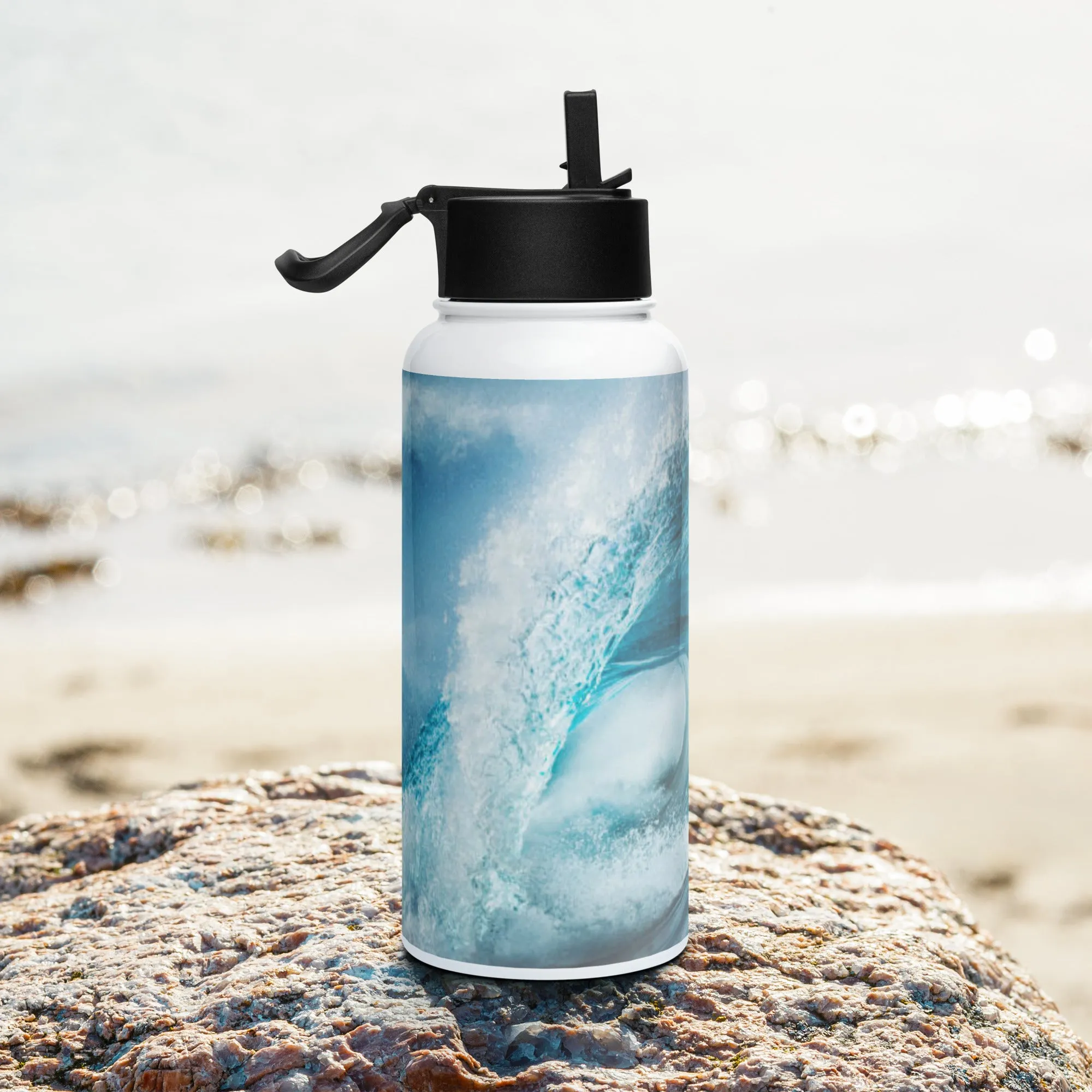 Stainless steel water bottle with a straw lid (Choose Your Design