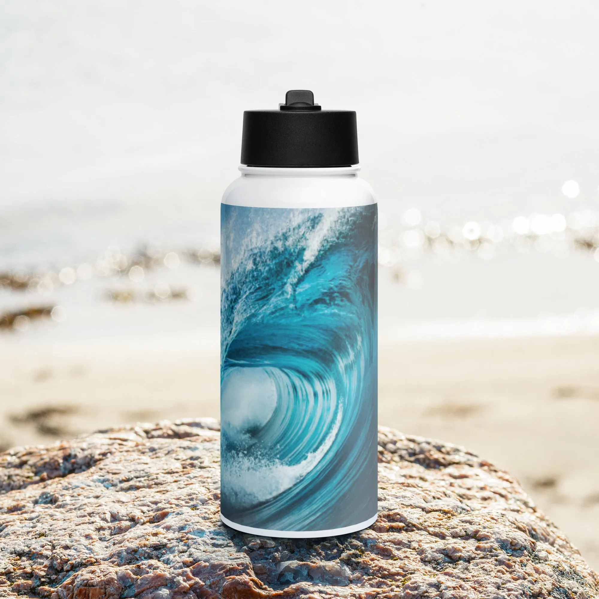 Stainless steel water bottle with a straw lid (Choose Your Design