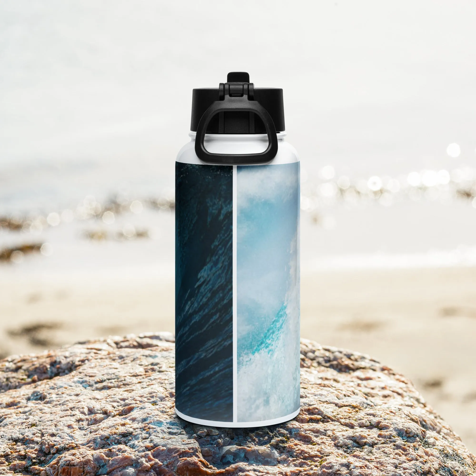 Stainless steel water bottle with a straw lid (Choose Your Design