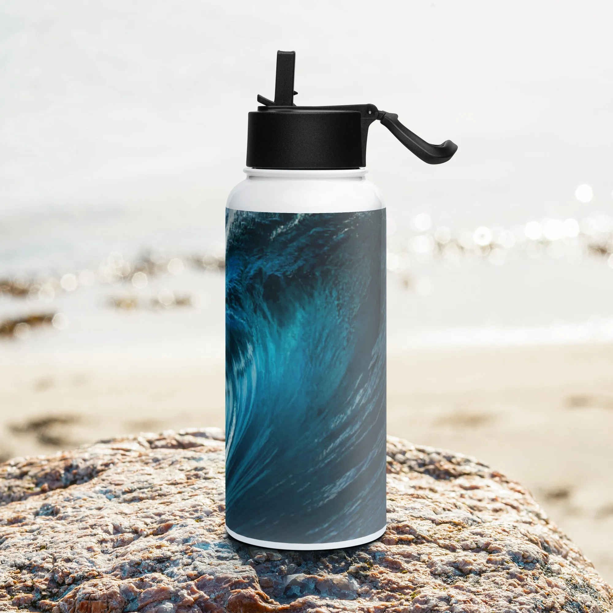Stainless steel water bottle with a straw lid (Choose Your Design