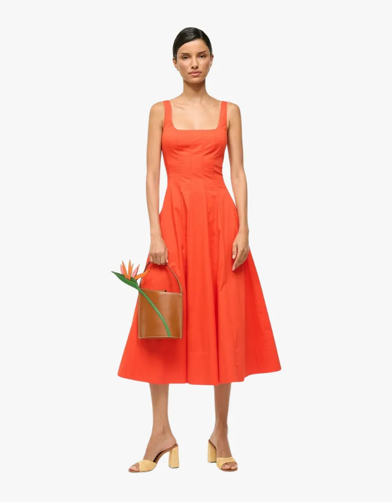 Staud Wells Dress in Cayenne