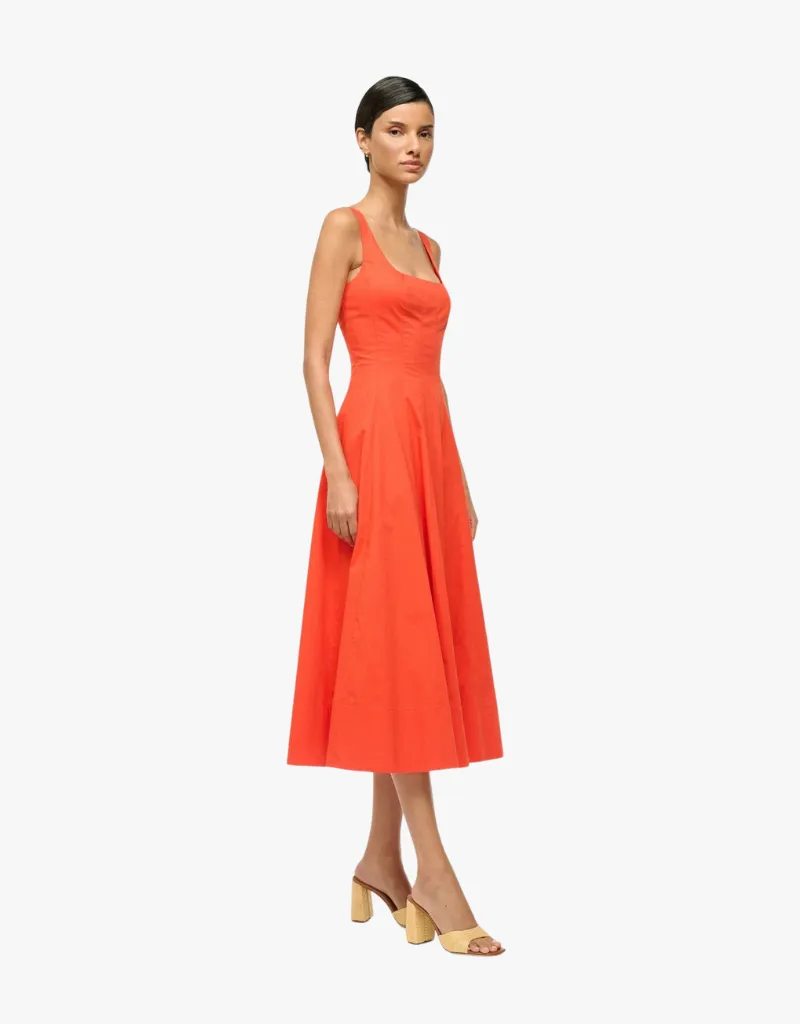Staud Wells Dress in Cayenne