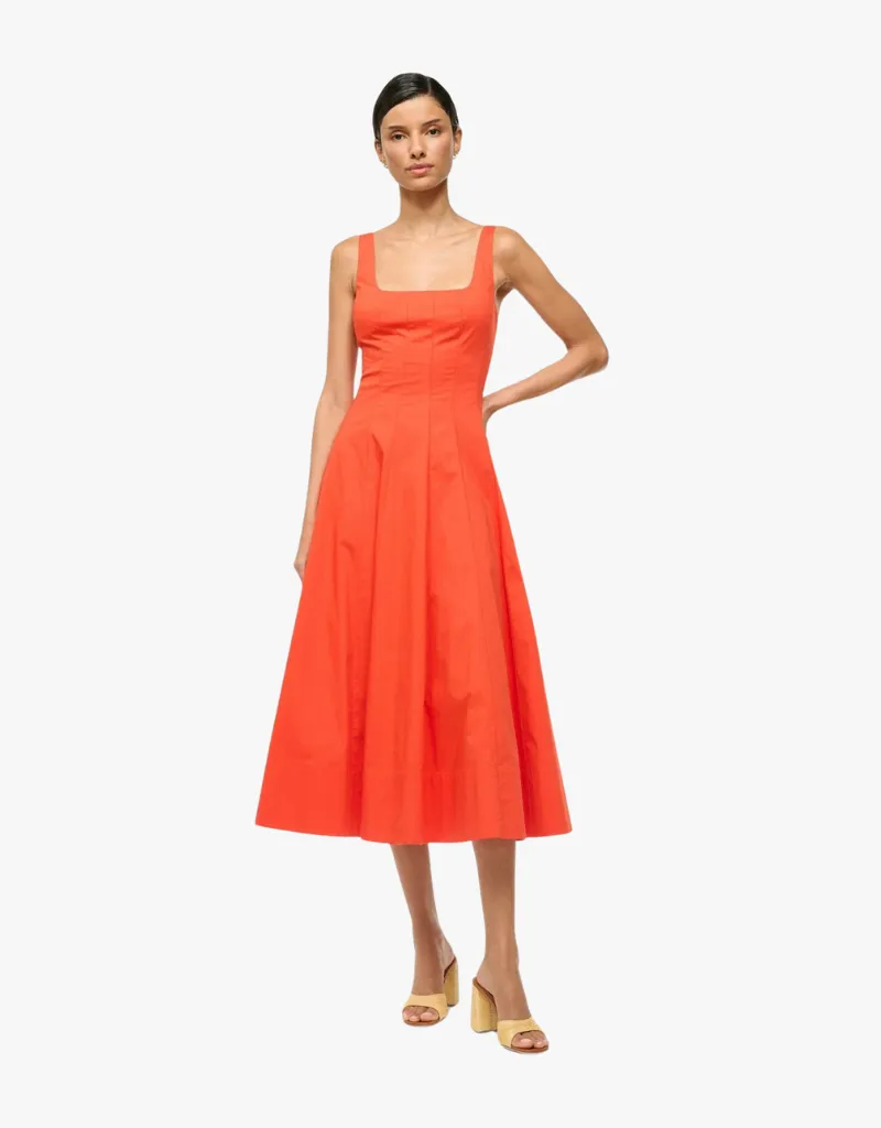 Staud Wells Dress in Cayenne