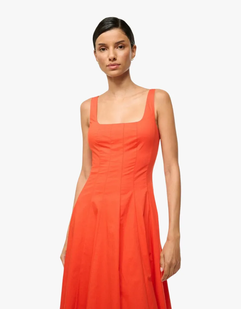 Staud Wells Dress in Cayenne
