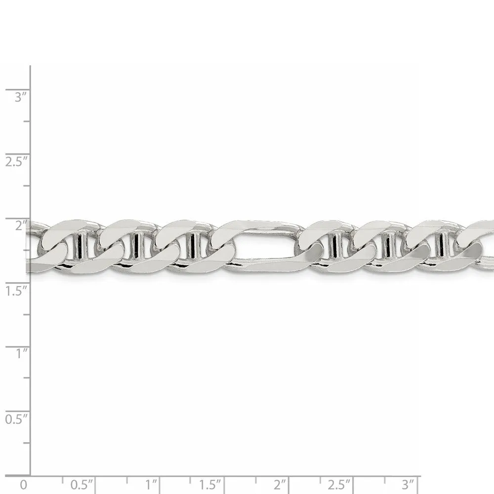 Sterling Silver 10.65mm Figaro Anchor Chain