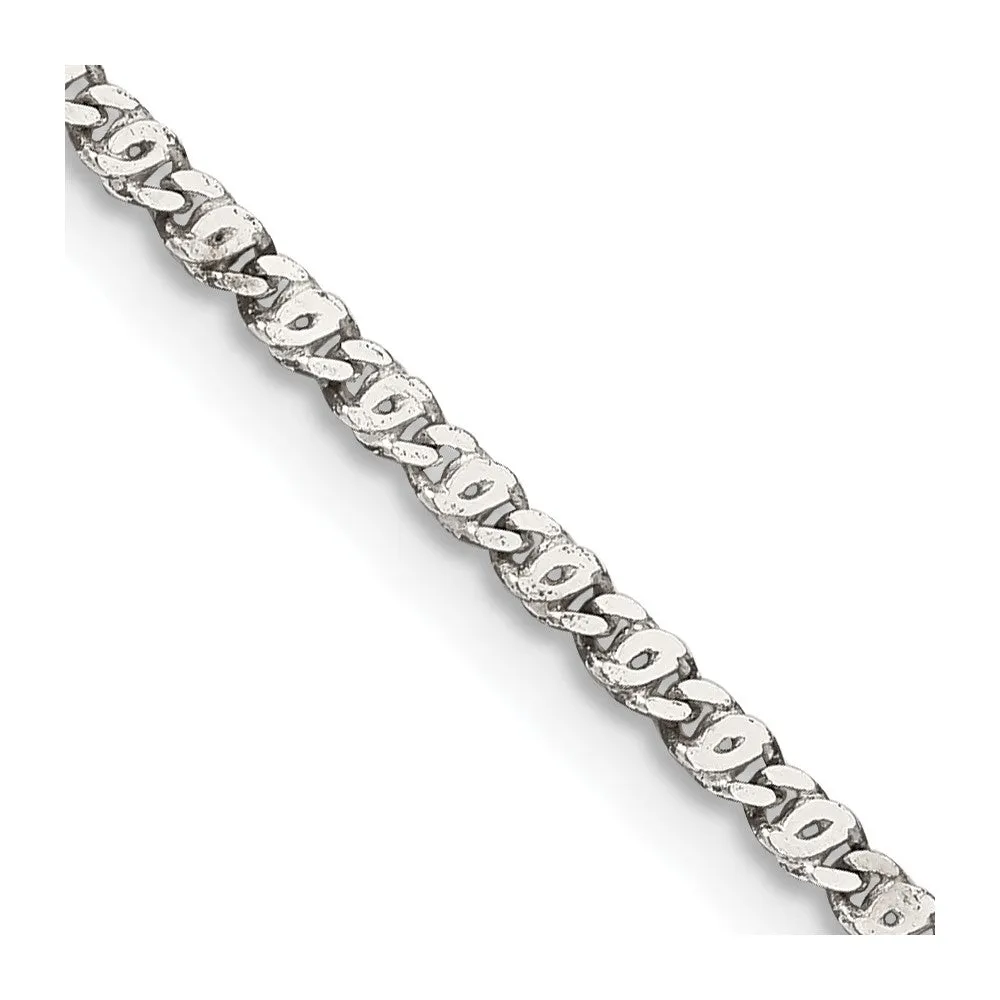 Sterling Silver 2mm Fancy Anchor Pendant Chain