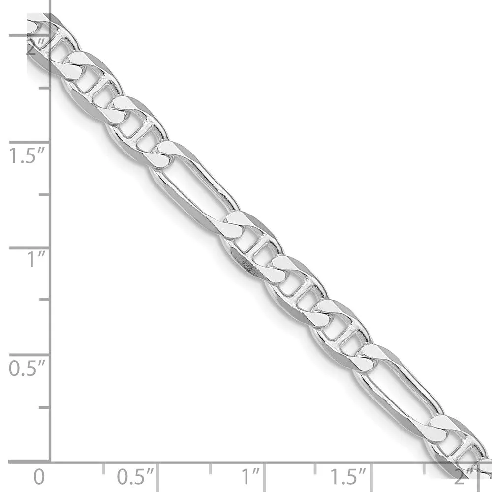 Sterling Silver Rhodium-plated 5.5mm Figaro Anchor Chain