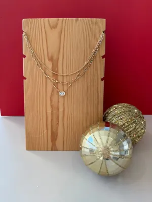 Three Layer CZ Stone Necklace