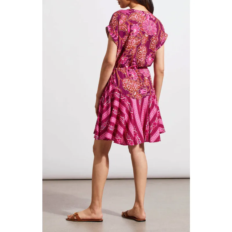 Tribal Combo Print Dress w/ Waist Drawcord