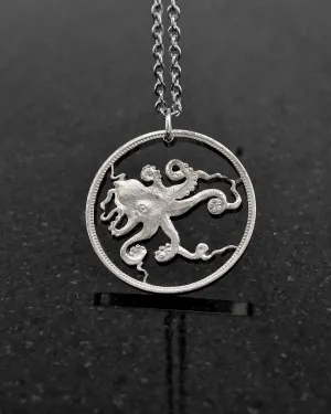 Tuvalu - Octopus Cut Coin Pendant