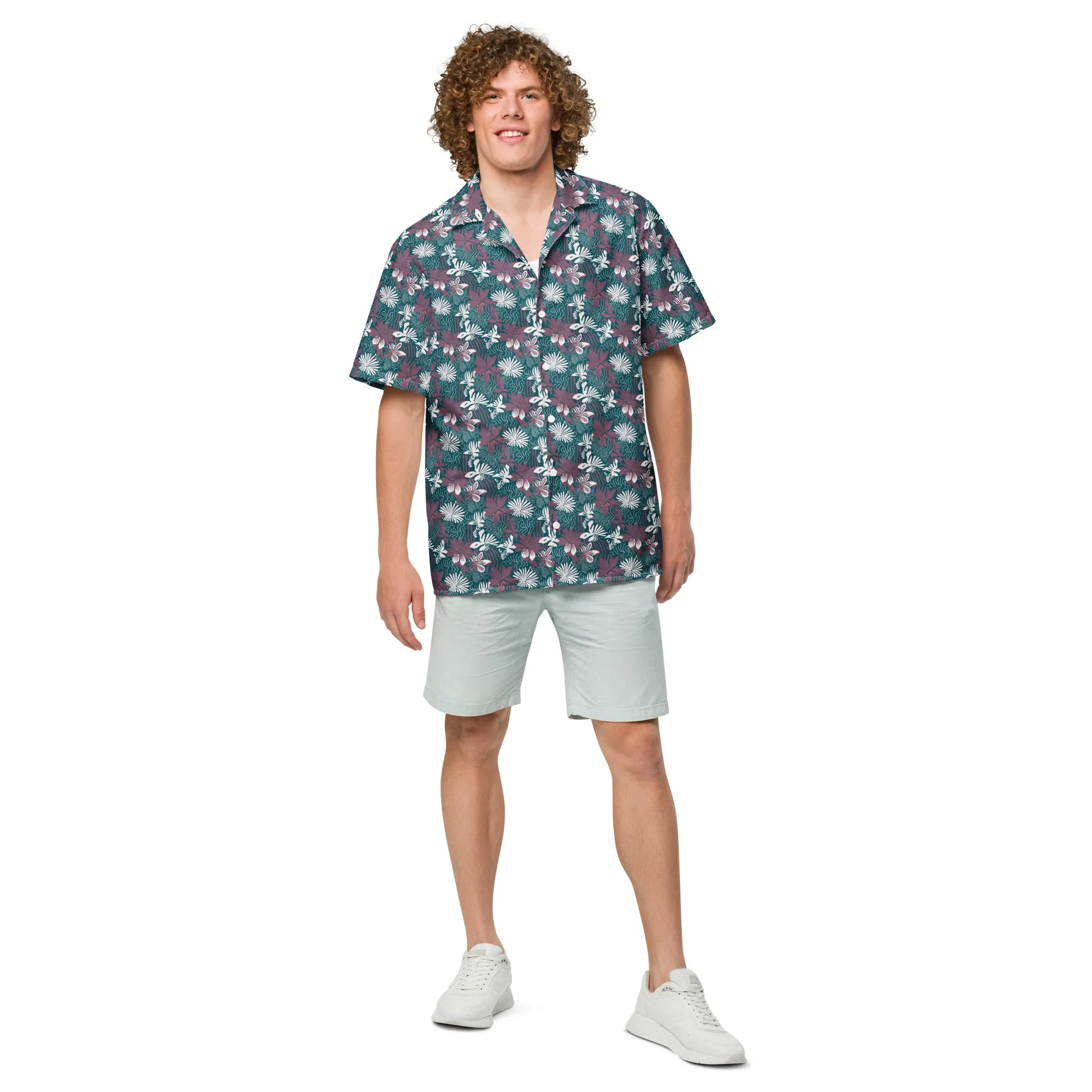 Unisex button shirt. Hawaii Print Shirt, From Small to 5X