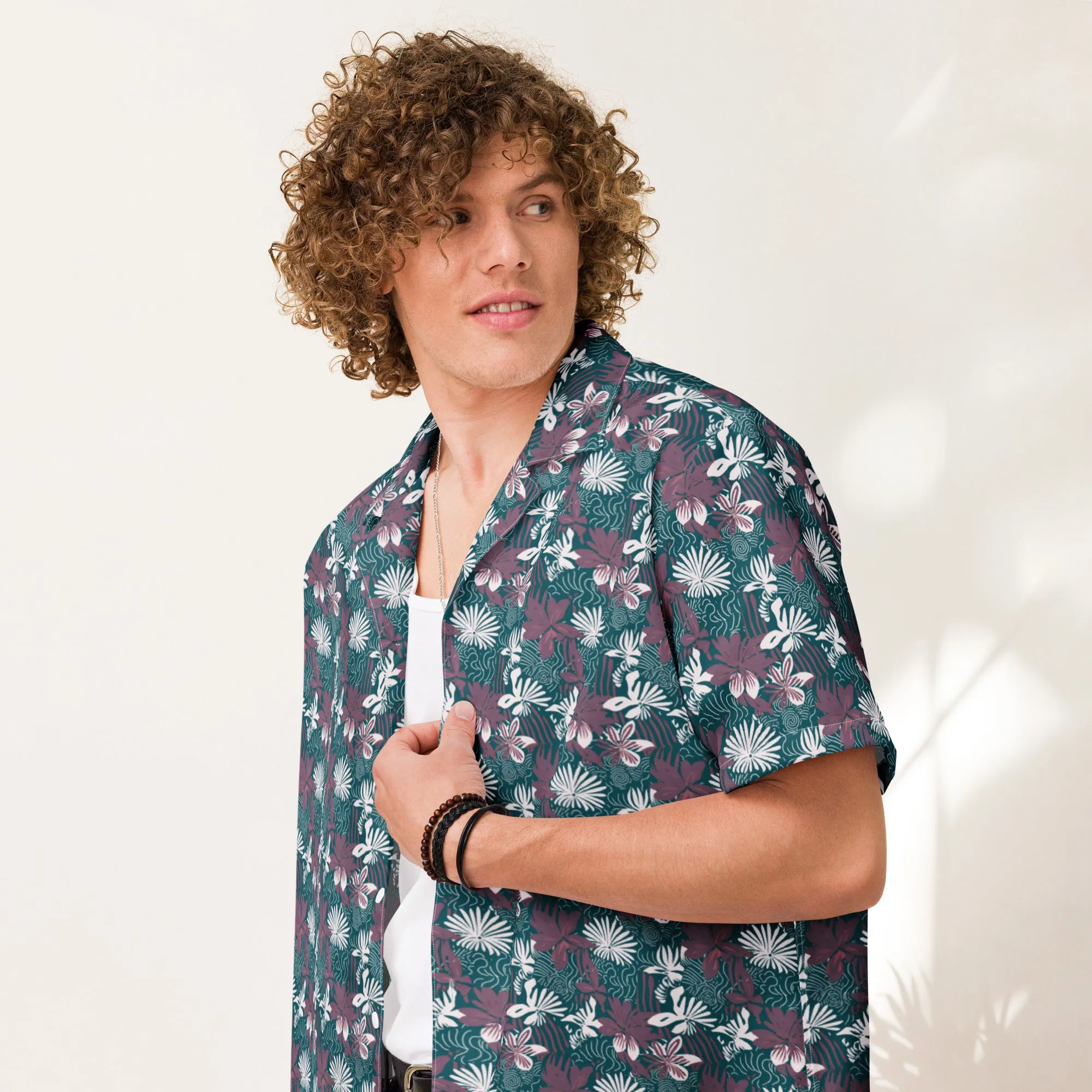 Unisex button shirt. Hawaii Print Shirt, From Small to 5X