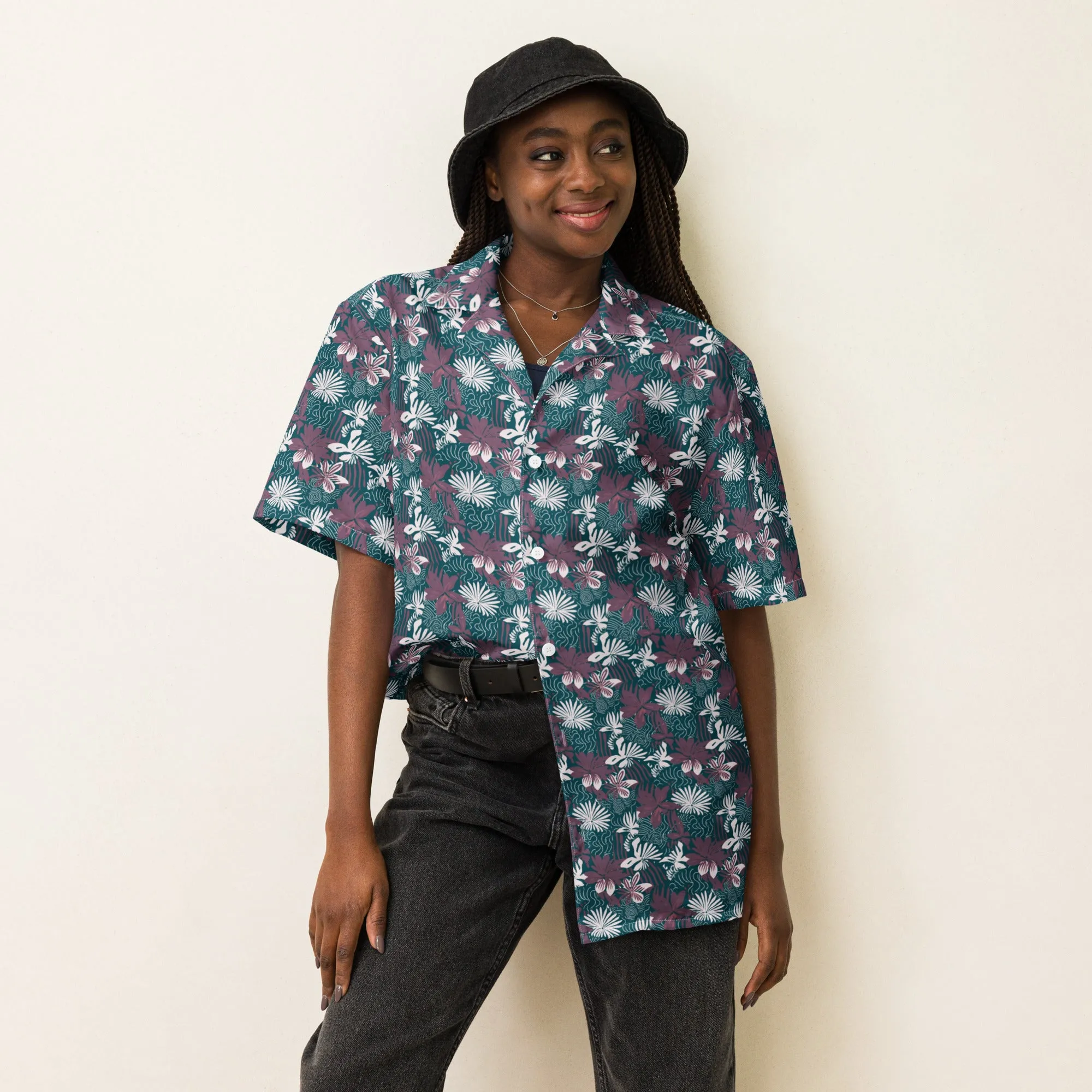 Unisex button shirt. Hawaii Print Shirt, From Small to 5X
