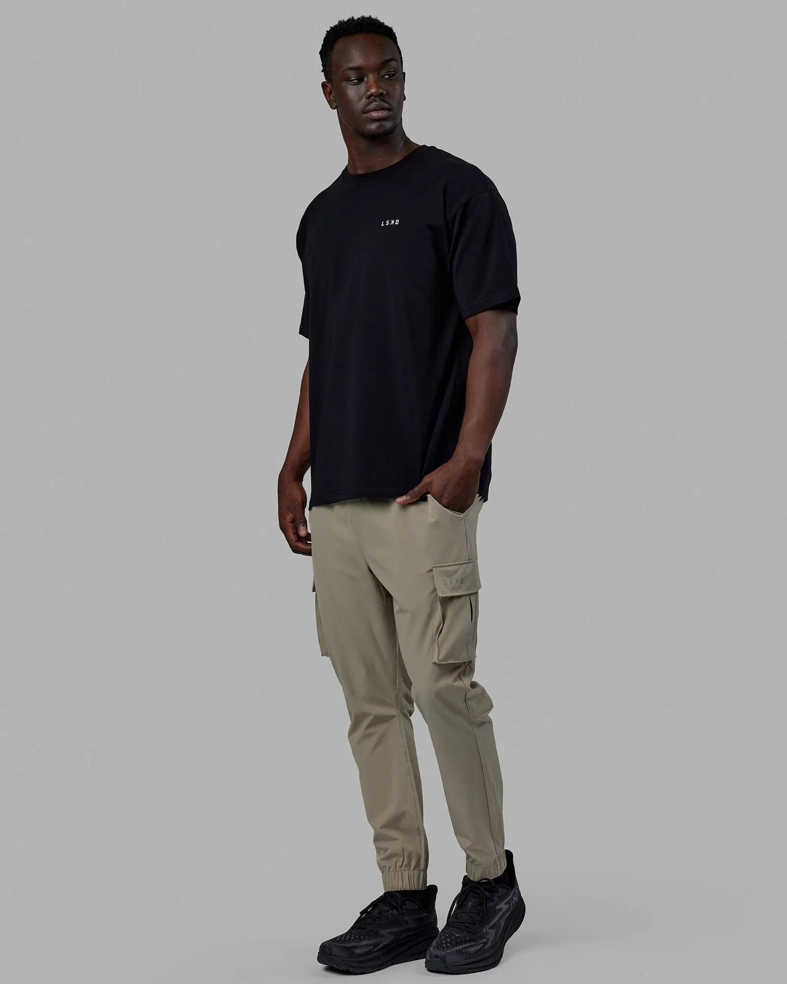 Unisex Lift-Up FLXCotton Tee Oversize - Black-White