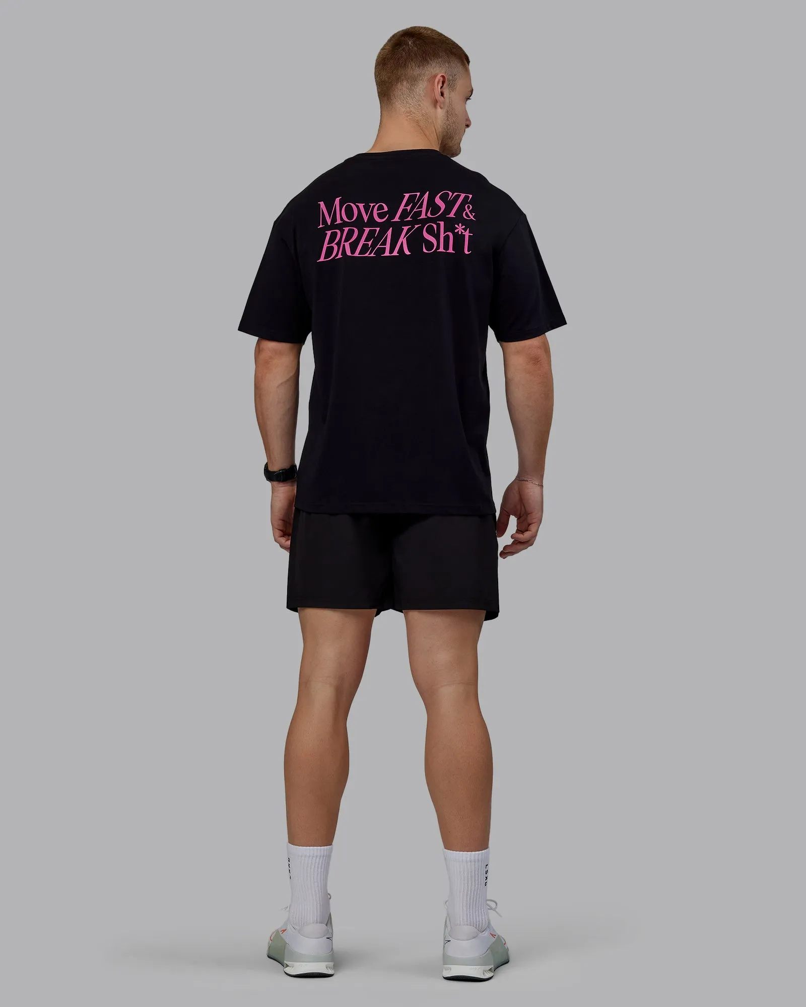 Unisex VS5 FLXCotton Tee Oversize - Black-Fuschia Pink