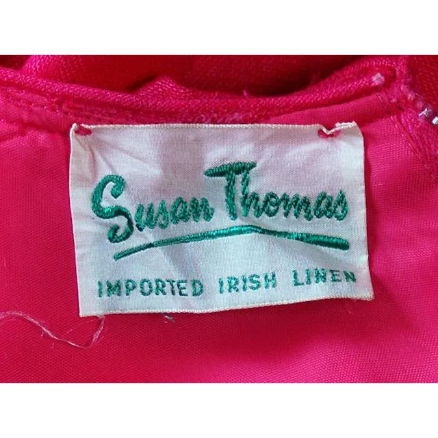 Vintage Dress Pink Linen 2 PC  Susan Thomas 1960s NOS 4