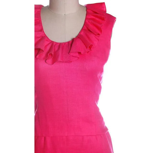 Vintage Dress Pink Linen 2 PC  Susan Thomas 1960s NOS 4