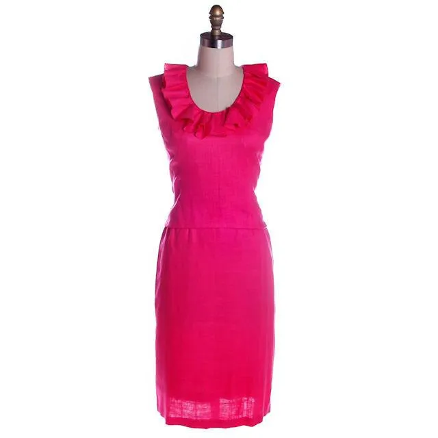 Vintage Dress Pink Linen 2 PC  Susan Thomas 1960s NOS 4