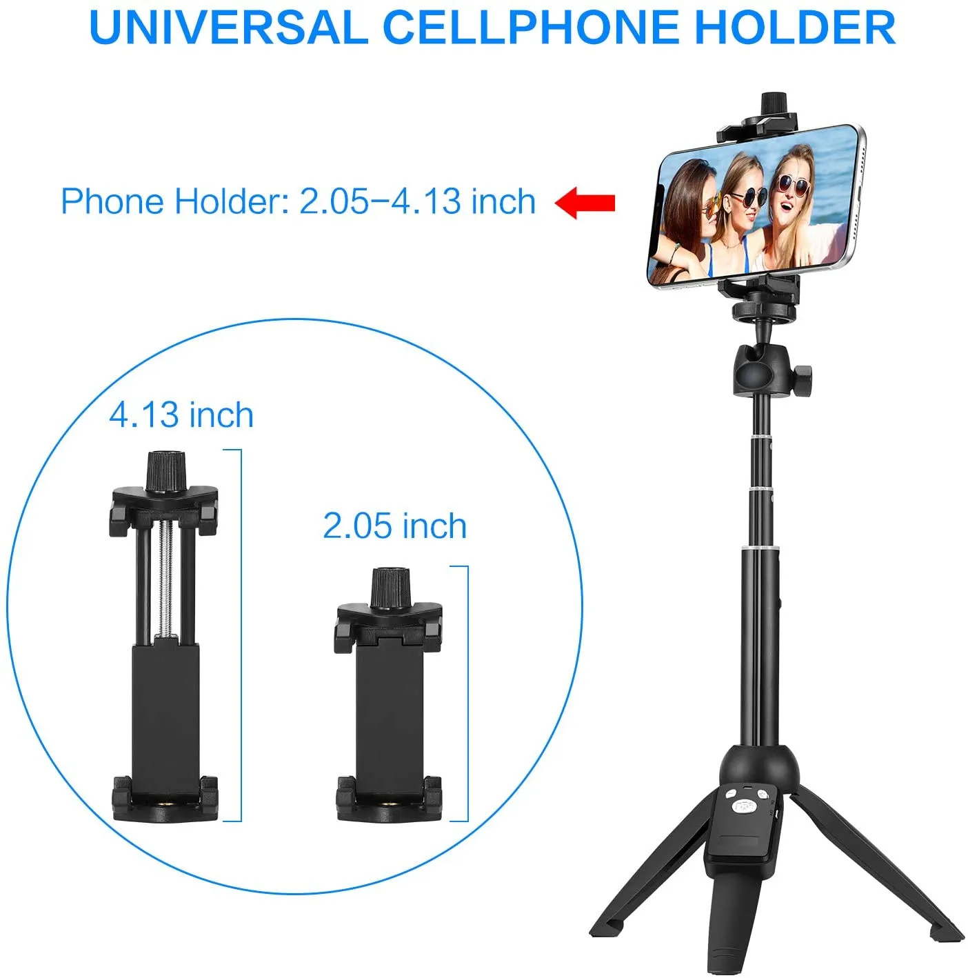 Wevon Selfie Stick Tripod, 40 inch Extendable Phone Tripod with Bluetooth Remote Compatible with iPhone 11 Pro Xs Max Xr X 8 7 Plus, Android, Samsung Galaxy S20 S10 S9 S8  Note 10 9 8, Huawei and More, Lightweight