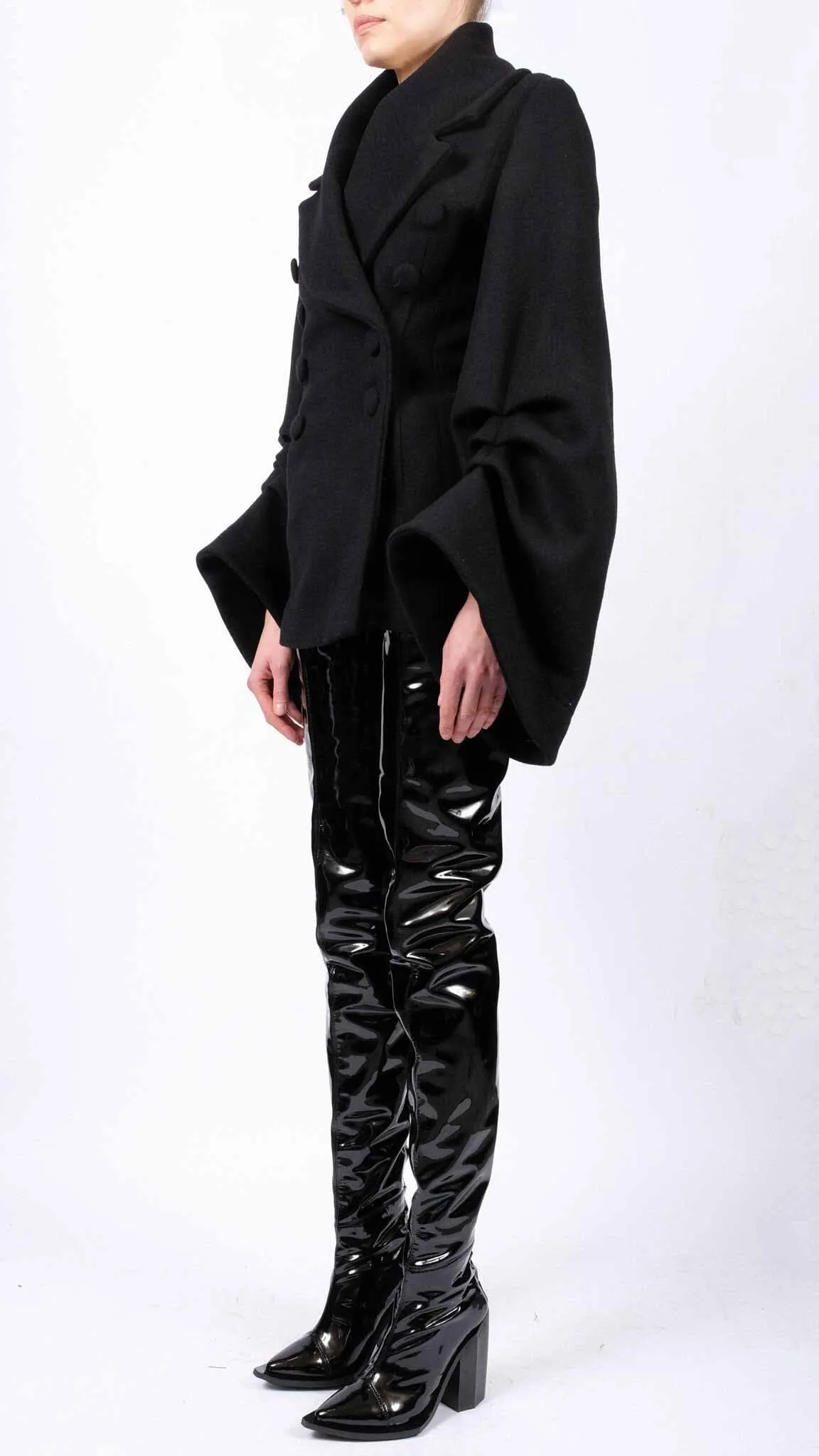 Wool Coat with Sleeve Detail