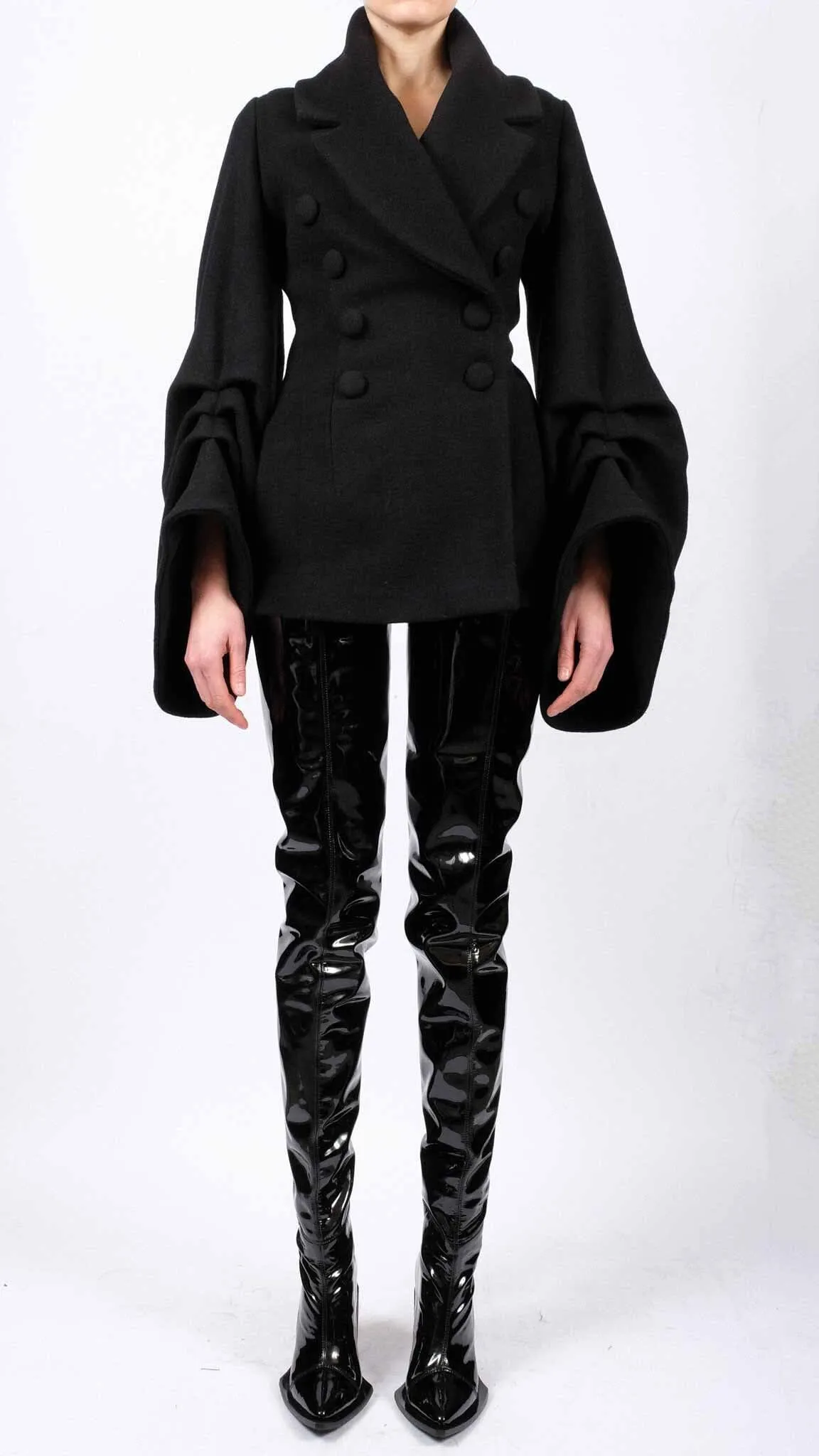 Wool Coat with Sleeve Detail