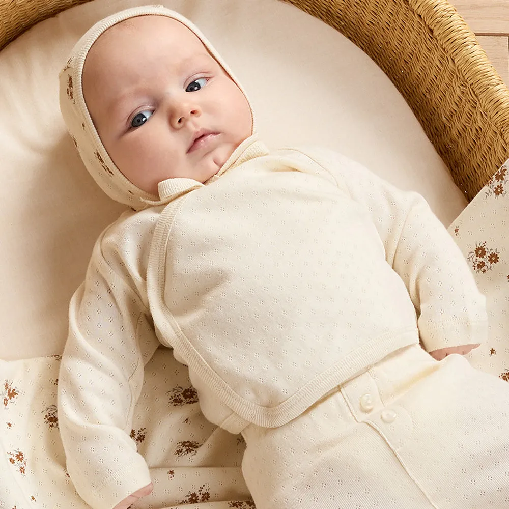 Wrap Top   Footed Pant Set | Ivory