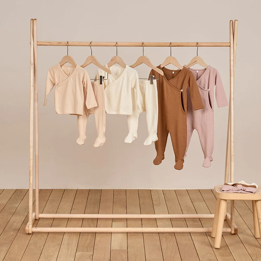 Wrap Top   Footed Pant Set | Ivory
