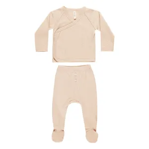 Wrap Top   Footed Pant Set | Shell